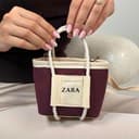 مینی بگ طرح زارا در دو رنگ چری کرم و مشکی کرم